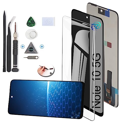 RongZy Ersatz Display Kompatibel für Xiaomi Redmi Note 10 5G Touchscreen Bildschirm Digitizer Glas Assembly + Reparatur Tools(6.5'',Schwarz) von RongZy