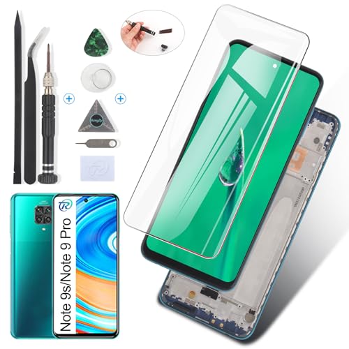 RongZy Ersatz Display Kompatibel für Xiaomi Redmi Note 9s LCD Display für Xiaomi Redmi Note 9 Pro Touchscreen Bildschirm Digitizer Glas Assembly + Reparatur Tools(Aurora Blau) von RongZy