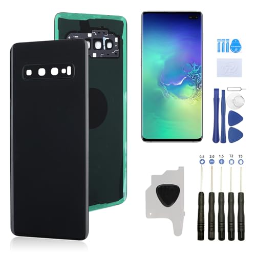 RongZy Ersatz für Samsung Galaxy S10 SM-G973F SM-G973U SM-G973W Backcover Akkudeckel batterietür Gehäuse Rückseite mit Tool kit (Schwarz) von RongZy