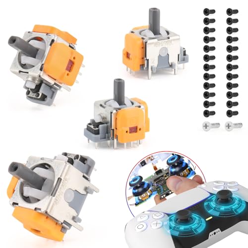 RongZy Hall Effekt Sticks für PS5 Kontroller Anti Stickdrift 3D Joystick Kompatibel mit Play Station 5 PS5 mit Schraube der Controller-Abdeckung(4 Stück) von RongZy
