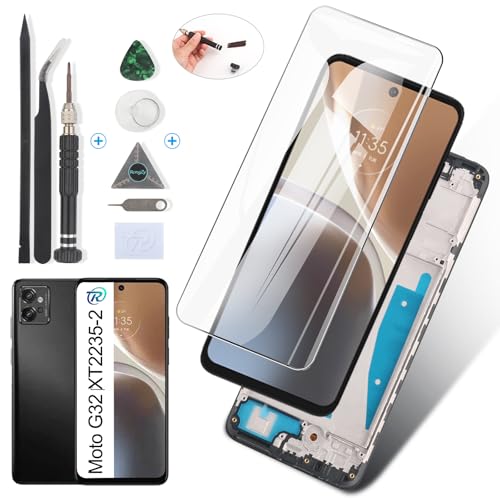 RongZy Kompatibel mit Motorola Moto G32 XT2235 Ersatz Bildschirm LCD Display und Touchscreen-Digitizer mit Werkzeugen (Schwarz Mit Rhamen) von RongZy
