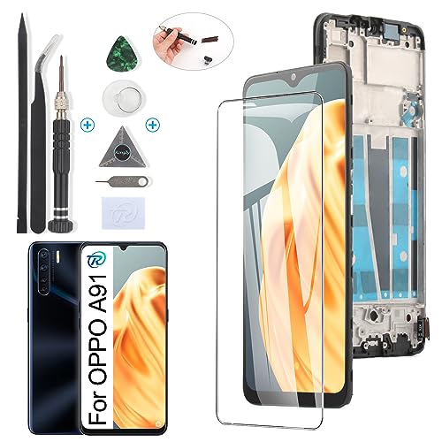 RongZy Kompatibel mit Oppo A91 Ersatz Bildschirm LCD Display und Touchscreen-Digitizer mit Werkzeugen (Schwarz mit Rhamen) von RongZy