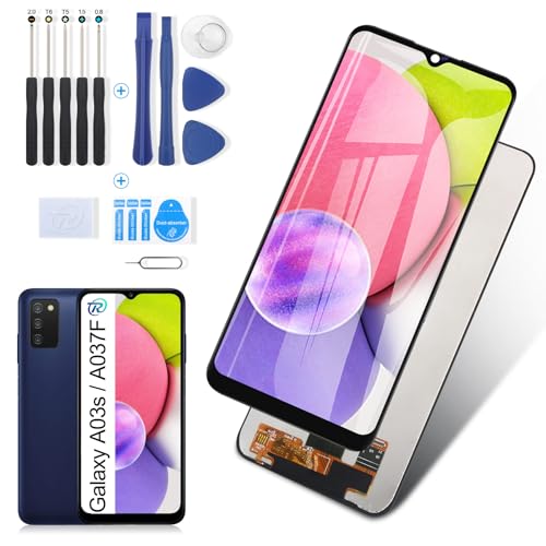 RongZy Kompatibel mit Samsung Galaxy A03s SM-A037F A037M Ersatz Bildschirm LCD Display und Touchscreen-Digitizer mit Werkzeugen (159.5mm,Schwarz) von RongZy