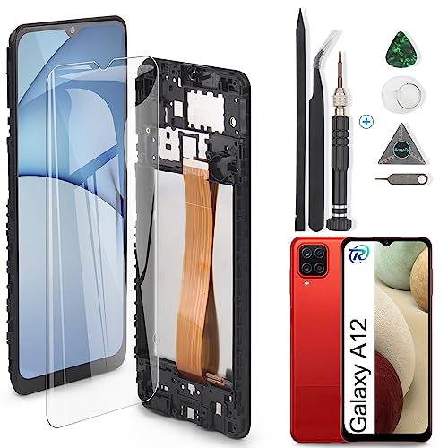 RongZy Kompatibel mit Samsung Galaxy A12/A125F Ersatz Bildschirm LCD Display und Touchscreen-Digitizer mit Werkzeugen (Schwarz mit Rahmen) von RongZy