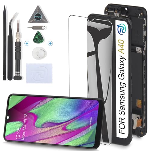 RongZy Kompatibel mit Samsung Galaxy A40 SM-A405 Ersatz Bildschirm LCD Display und Touchscreen-Digitizer mit Werkzeugen(5.9‘’,mit Rahmen) von RongZy
