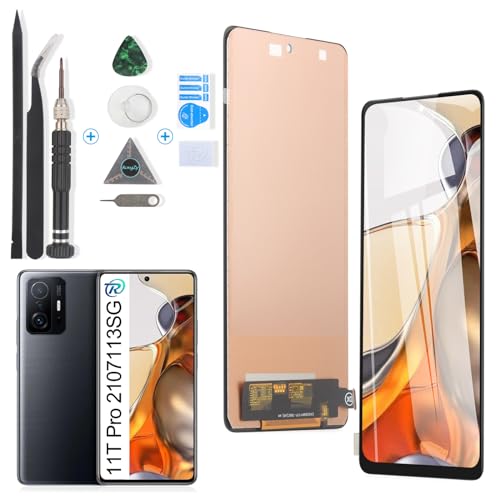 RongZy Kompatibel mit Xiaomi 11T Pro 2107113SG Ersatz Bildschirm LCD Display und Touchscreen-Digitizer mit Werkzeugen (Schwarz) von RongZy