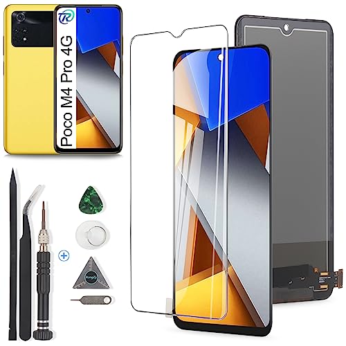 RongZy Kompatibel mit Xiaomi Poco M4 Pro 4G MZB0B5VIN Ersatz Bildschirm LCD Display und Touchscreen-Digitizer mit Werkzeugen (Schwarz) von RongZy