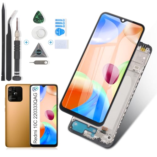 RongZy Kompatibel mit Xiaomi Redmi 10C 220333QAG 220333QBI 220333QNY 220333QL Ersatz Bildschirm LCD Display und Touchscreen-Digitizer mit Werkzeugen (Schwarz mit Rahmen) von RongZy