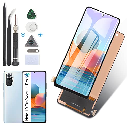 RongZy Kompatibel mit Xiaomi Redmi Note 10 Pro/Note 10 Pro Max Ersatz Bildschirm LCD Display und Touchscreen-Digitizer mit Werkzeugen INCELL (Schwarz) von RongZy