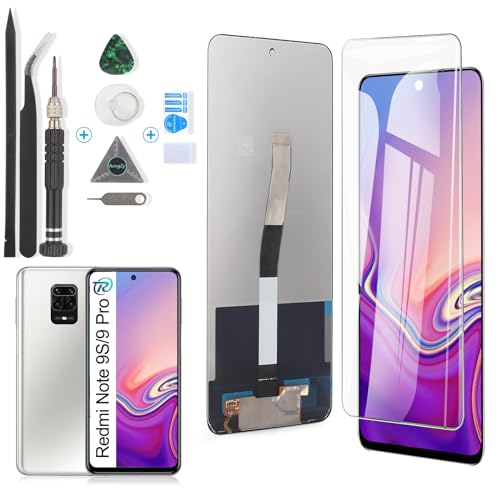 RongZy Kompatibel mit Xiaomi Redmi Note 9S/Redmi Note 9 Pro Ersatz Bildschirm LCD Display und Touchscreen-Digitizer mit Werkzeugen(Schwarz von RongZy