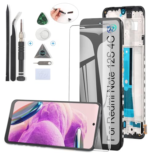 RongZy LCD Display für Xiaomi Redmi Note 12S 4G 2303CRA44A Touchscreen und LCD Bildschirmersatz mit Reparatur Werkzeuge Kit (Schwarz mit Rahmen) von RongZy