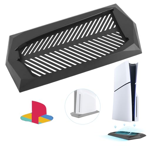 Vertikale Ständer für PS5 Slim Gelten nur für Disc Edition Konsole Halterung Vertikaler Kompatibel mit Playstation 5 Slim Konsole Zubehör mit Anti-Rutsch Silikonmatte（Schwarz,Disc Edition von RongZy