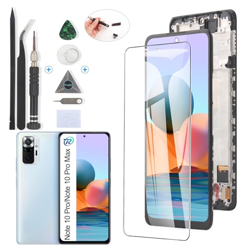 RongZy OLED LCD Display für Xiaomi Redmi Note 10 Pro/Note 10 Pro MAX Touchscreen und LCD Bildschirmersatz mit Reparatur Werkzeuge Kit(Schwarz) von RongZy