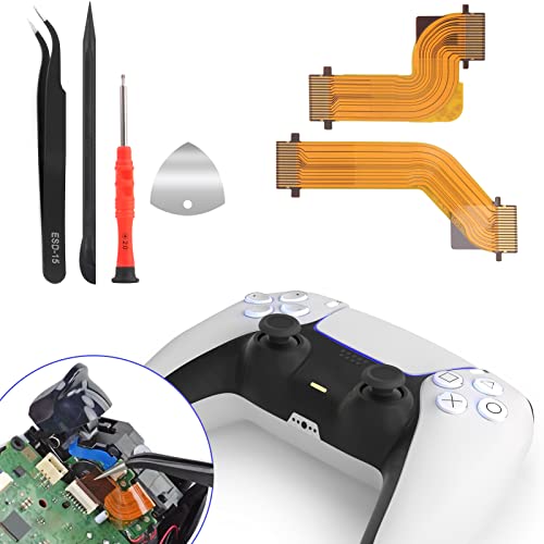 RongZy R2 L2 L1 R1 Ersatzkabel für Sony Playstation 5 PS5 Flex Kabel für Adaptive Trigger PS5(BDM-010) mit Professionelles Reparatur Werkzeug Set (Links und rechts) von RongZy