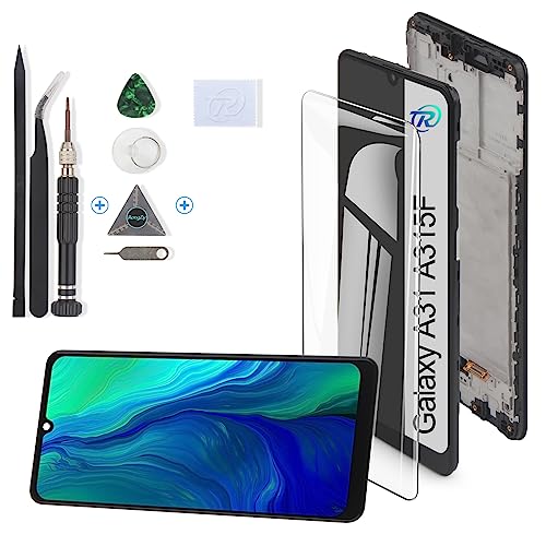 RongZy für Samsung Galaxy A31 SM-A315F LCD Bildschirmersatz für Galaxy A31 Touchscreen Digitalisierer Display mit Werkzeugen(6.4'',Rahmen) von RongZy