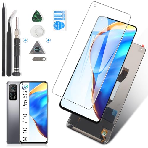 RongZy für Xiaomi Mi 10T/10T Pro 5G LCD Bildschirmersatz für Mi 10T/10T Pro M2007J3SG Touchscreen Digitalisierer Display mit Werkzeugen (Schwarz) von RongZy