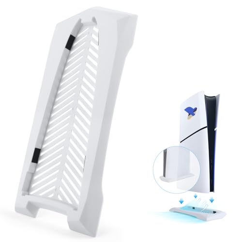 Vertikale Ständer für PS5 Slim Konsole Halterung Vertikaler für Playstation 5 Slim Digital Edition mit Anti-Rutsch Silikonmatte Konsole Zubehör(Weiß,Digital Edition) von RongZy