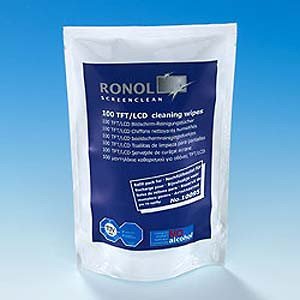RONOL TFT, LCD, PLASMA, Feuchte Bildschirmreinigungstücher 100 St., Nachfüllpack für Ronol Art. 10095, Monitor reinigen von Ronol