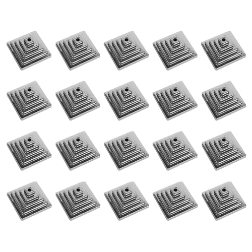 Ronyme 20 Stück Miniatur-Flaggenständer, 5,3 x 5,3 x 3,3 cm, Lochdurchmesser 0,6 cm, für Konferenzräume, Silbrig von Ronyme