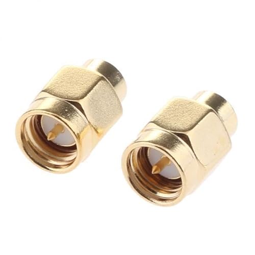 Ronyme 2x2Stück SMA Stecker RF Koaxial Terminal Load 2W 50 Ohm Vergoldet, Gold, 2 STK von Ronyme