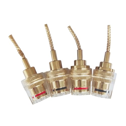 Ronyme 4-teiliger Lautsprecher-Binding-Post-Anschluss, tragbarer Schnelltrenn-Adapter, einfach zu montierender Bananenstecker, Lautsprecheranschluss Ronyme 4-teiliger Lautsprecher-Binding-Post-Anschluss, tragbarer Schnelltrenn-Adapter, einfach zu montierender Bananenstecker, Lautsprecheranschluss von Ronyme