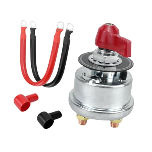 Ronyme Batterie Trennung Schalter Professioneller Ersatz Batterie-Isolator Schalter 12- für LKW-Fahrzeug-Marineauto, Roter Griff Ronyme Batterie Trennung Schalter Professioneller Ersatz Batterie-Isolator Schalter 12- für LKW-Fahrzeug-Marineauto, Roter Griff von Ronyme