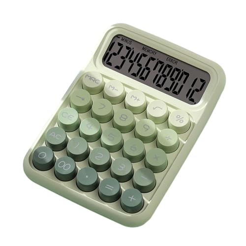 Ronyme Taschenrechner mit mechanischem Schalter, tragbarer Taschenrechner mit, Ergonomie, 16 x 11,5 cm LCD-Display für grundlegende numerische, Grün von Ronyme