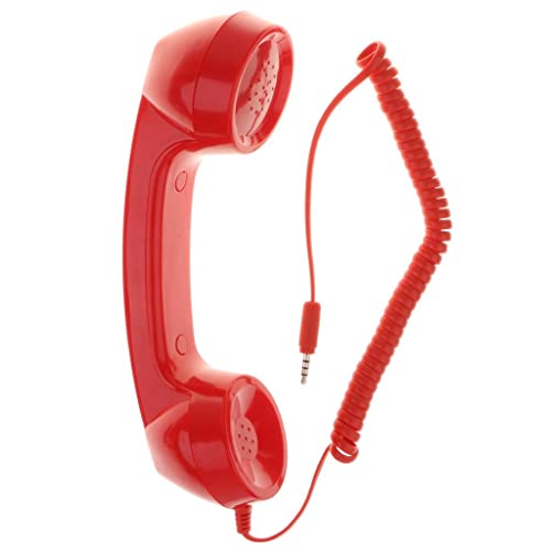 prasku 3,5 Mm Mikrofon Retro Handy Telefonhörer Klassischer Empfänger - Rot von Ronyme