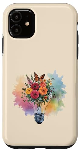 Blumen-Glühbirne Kunst Aquarell Blüte mit Schmetterling Hülle für iPhone 11 Blumen-Glühbirne Kunst Aquarell Blüte mit Schmetterling Hülle für iPhone 11 von Rooted & Reckless Gift Shop 2.0