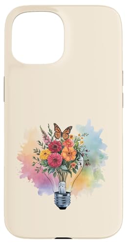 Blumen-Glühbirne Kunst Aquarell Blüte mit Schmetterling Hülle für iPhone 15 Blumen-Glühbirne Kunst Aquarell Blüte mit Schmetterling Hülle für iPhone 15 von Rooted & Reckless Gift Shop 2.0