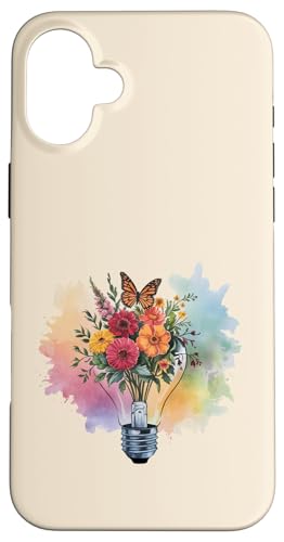 Blumen-Glühbirne Kunst Aquarell Blüte mit Schmetterling Hülle für iPhone 16 Plus Blumen-Glühbirne Kunst Aquarell Blüte mit Schmetterling Hülle für iPhone 16 Plus von Rooted & Reckless Gift Shop 2.0