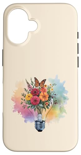 Blumen-Glühbirne Kunst Aquarell Blüte mit Schmetterling Hülle für iPhone 16 Blumen-Glühbirne Kunst Aquarell Blüte mit Schmetterling Hülle für iPhone 16 von Rooted & Reckless Gift Shop 2.0