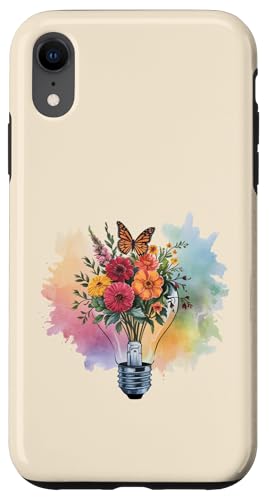 Blumen-Glühbirne Kunst Aquarell Blüte mit Schmetterling Hülle für iPhone XR Blumen-Glühbirne Kunst Aquarell Blüte mit Schmetterling Hülle für iPhone XR von Rooted & Reckless Gift Shop 2.0