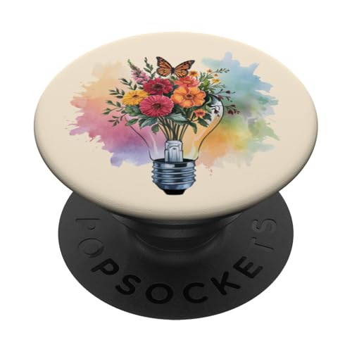 Blumen-Glühbirne Kunst Aquarell Blüte mit Schmetterling PopSockets Klebender PopGrip Blumen-Glühbirne Kunst Aquarell Blüte mit Schmetterling PopSockets Klebender PopGrip von Rooted & Reckless Gift Shop 2.0