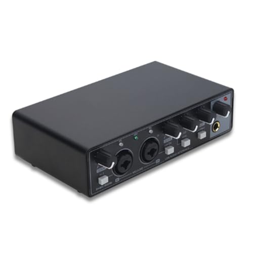 Rordigo Professionelles Audio-Interface, Soundkarte, Phantomspeisung, E-Gitarre, Soundmixer, Mischpult, Studio, Live-Aufnahme, Langlebig, Einfache Installation, Einfach zu Bedienen Rordigo Professionelles Audio-Interface, Soundkarte, Phantomspeisung, E-Gitarre, Soundmixer, Mischpult, Studio, Live-Aufnahme, Langlebig, Einfache Installation, Einfach zu Bedienen von Rordigo