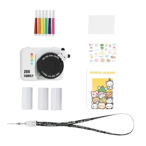 Rordigo Sofortbildkamera für Kinder, 3-Bildschirm, WiFi-HD-Digitalkamera mit 48 MP Doppelobjektiv, Thermofotopapier (Weiß), Einfache Installation, Einfache Bedienung von Rordigo