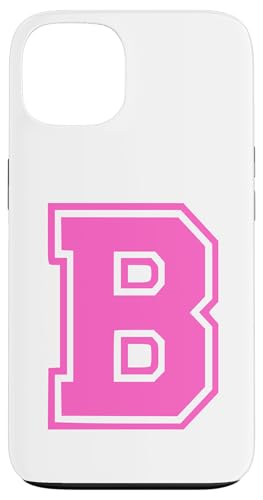 Rosa Buchstabe B Monogramm Initial für Vor oder Nachnamen Hülle für iPhone 13 von Rosa Alphabet Buchstabe für Frauen und Mädchen