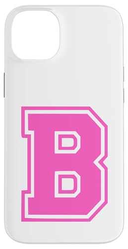 Rosa Buchstabe B Monogramm Initial für Vor oder Nachnamen Hülle für iPhone 14 Plus von Rosa Alphabet Buchstabe für Frauen und Mädchen