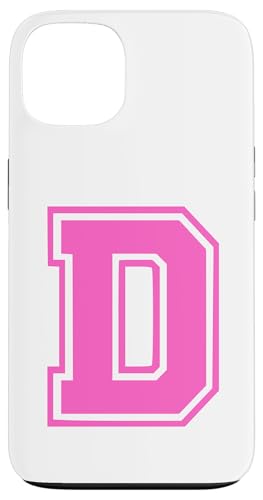Rosa Buchstabe D Monogramm Initial für Vor oder Nachnamen D Hülle für iPhone 13 von Rosa Alphabet Buchstabe für Frauen und Mädchen