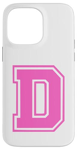 Rosa Buchstabe D Monogramm Initial für Vor oder Nachnamen D Hülle für iPhone 14 Pro Max von Rosa Alphabet Buchstabe für Frauen und Mädchen