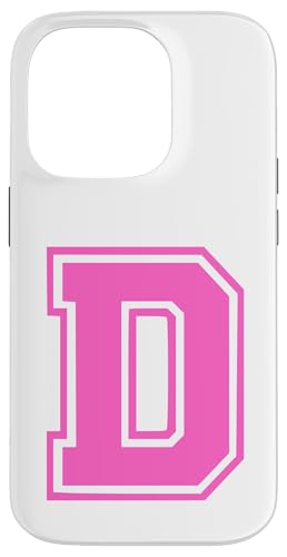 Rosa Buchstabe D Monogramm Initial für Vor oder Nachnamen D Hülle für iPhone 14 Pro von Rosa Alphabet Buchstabe für Frauen und Mädchen