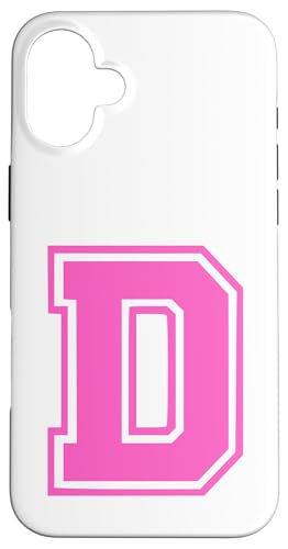 Rosa Buchstabe D Monogramm Initial für Vor oder Nachnamen D Hülle für iPhone 16 Plus von Rosa Alphabet Buchstabe für Frauen und Mädchen