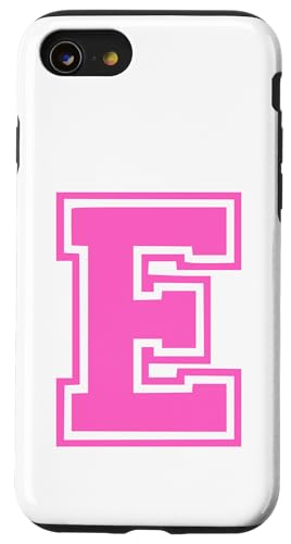 Rosa Buchstabe E Monogramm Initial für Vor- oder Nachnamen Hülle für iPhone SE (2020) / 7 / 8 von Rosa Alphabet Buchstabe für Frauen und Mädchen