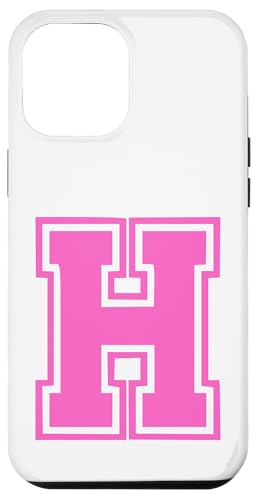 Rosa Buchstabe H Monogramm Initial für Vor- oder Nachnamen Hülle für iPhone 12 Pro Max von Rosa Alphabet Buchstabe für Frauen und Mädchen