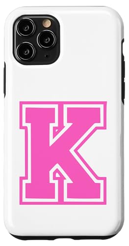 Rosa Buchstabe K Monogramm Initial für Vor oder Nachnamen Hülle für iPhone 11 Pro von Rosa Alphabet Buchstabe für Frauen und Mädchen