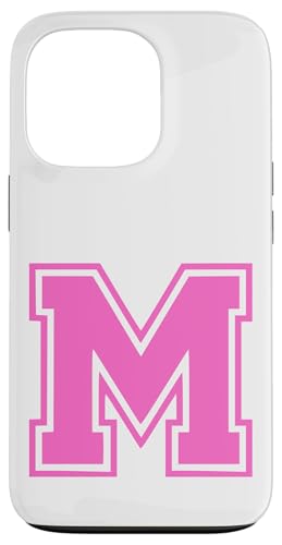 Rosa Buchstabe M Monogramm Initial für Vor oder Nachnamen Hülle für iPhone 13 Pro von Rosa Alphabet Buchstabe für Frauen und Mädchen