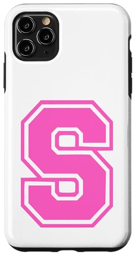 Rosa Buchstabe S Monogramm Initial für Vorname Nachname S Hülle für iPhone 11 Pro Max von Rosa Alphabet Buchstabe für Frauen und Mädchen