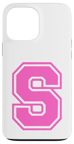 Rosa Buchstabe S Monogramm Initial für Vorname Nachname S Hülle für iPhone 13 Pro Max von Rosa Alphabet Buchstabe für Frauen und Mädchen