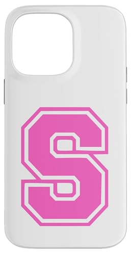 Rosa Buchstabe S Monogramm Initial für Vorname Nachname S Hülle für iPhone 14 Pro Max von Rosa Alphabet Buchstabe für Frauen und Mädchen