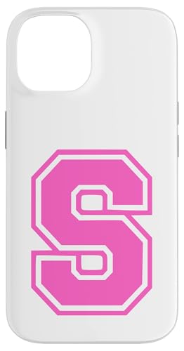 Rosa Buchstabe S Monogramm Initial für Vorname Nachname S Hülle für iPhone 14 von Rosa Alphabet Buchstabe für Frauen und Mädchen